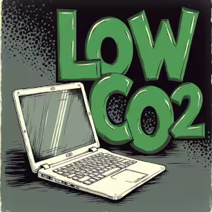 Ilustration word Low CO2 as concept of sustainable web