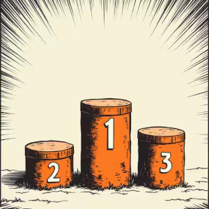 Ilustración de un podium de 3 lugares