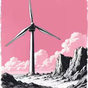 Ilustración de un Molino de viento como representación de web sostenible